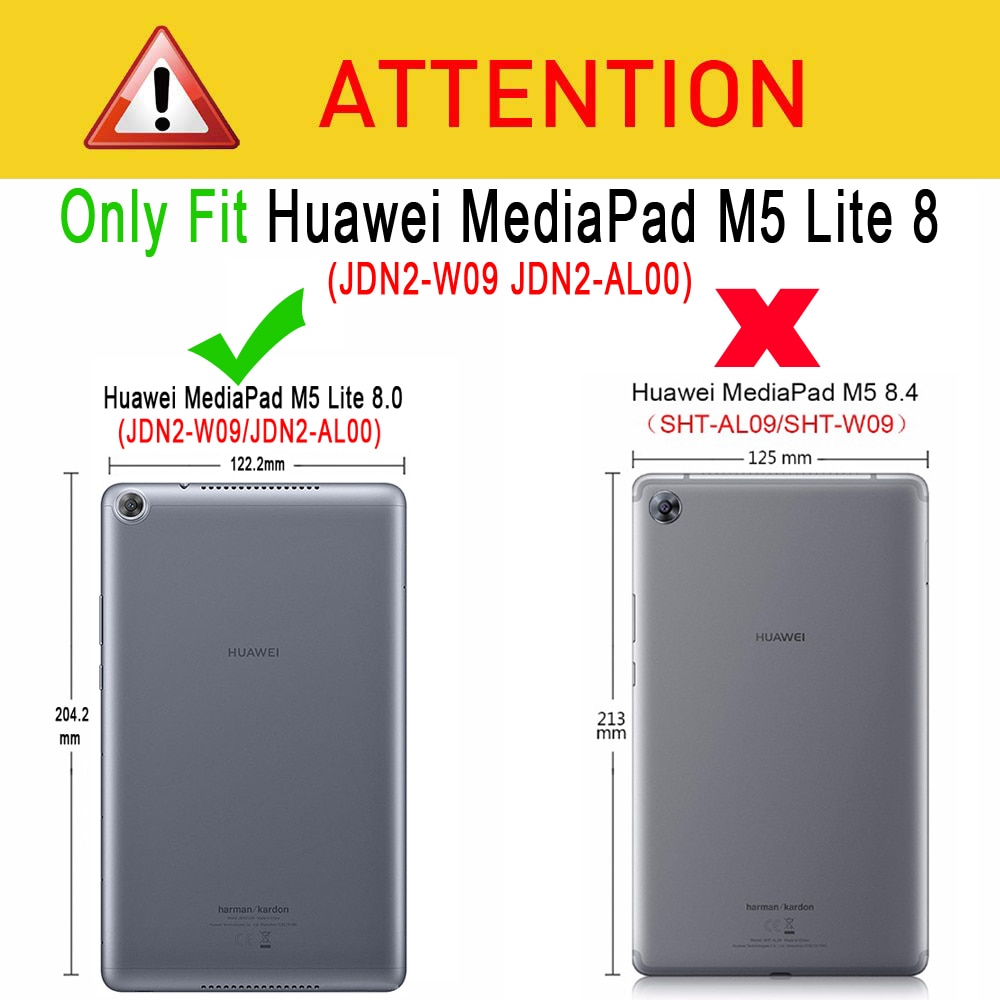 Capa de tablet de silicone macio, favorável ao ambiente, para huawei mediapad m5 lite 8 tamanhos