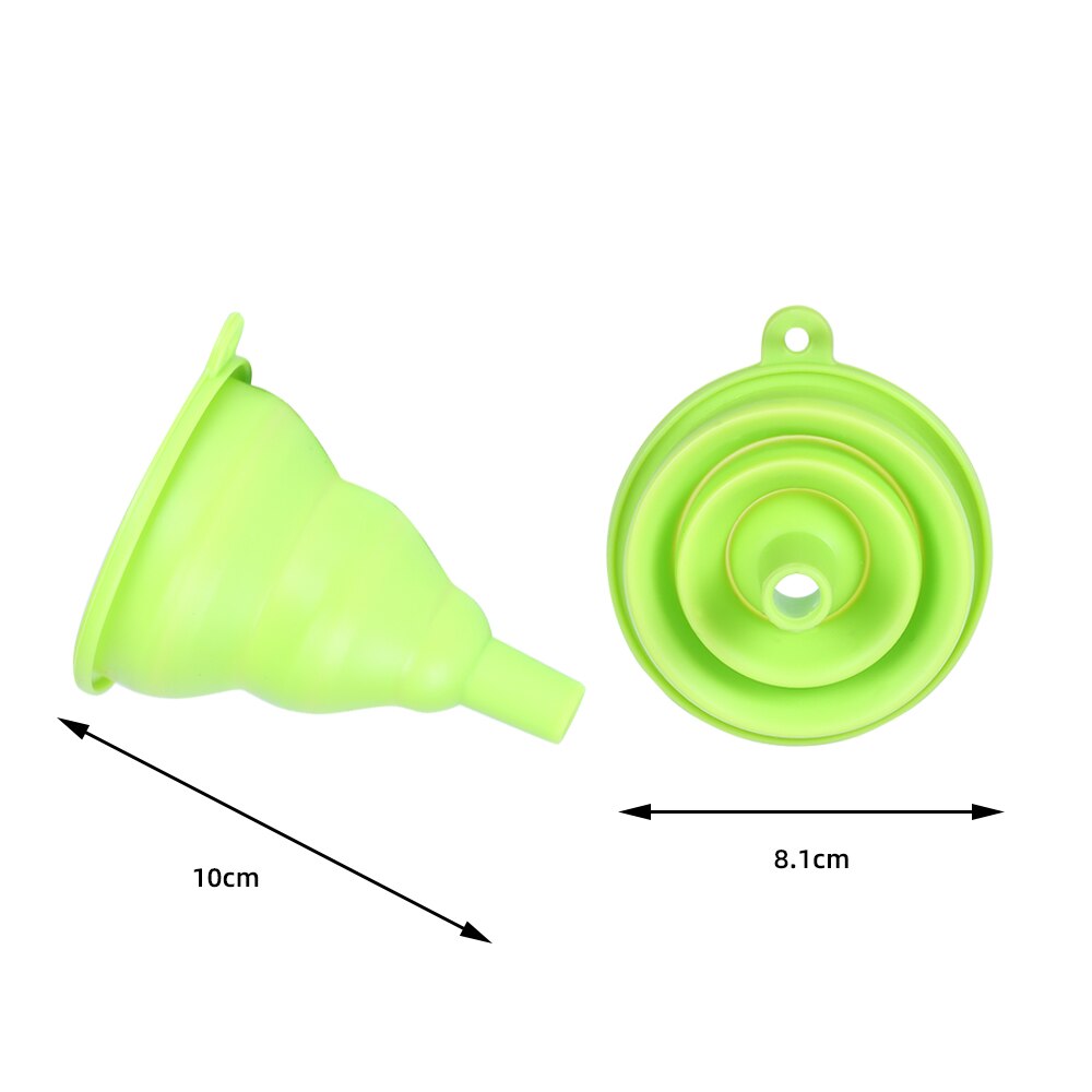 1Pcs Specialiteit Gereedschap Trechter Mini Siliconen Gel Inklapbare Trechter Keuken Vouwen Warmte Olie Slip Water Vloeistof Trechter Hopper: green