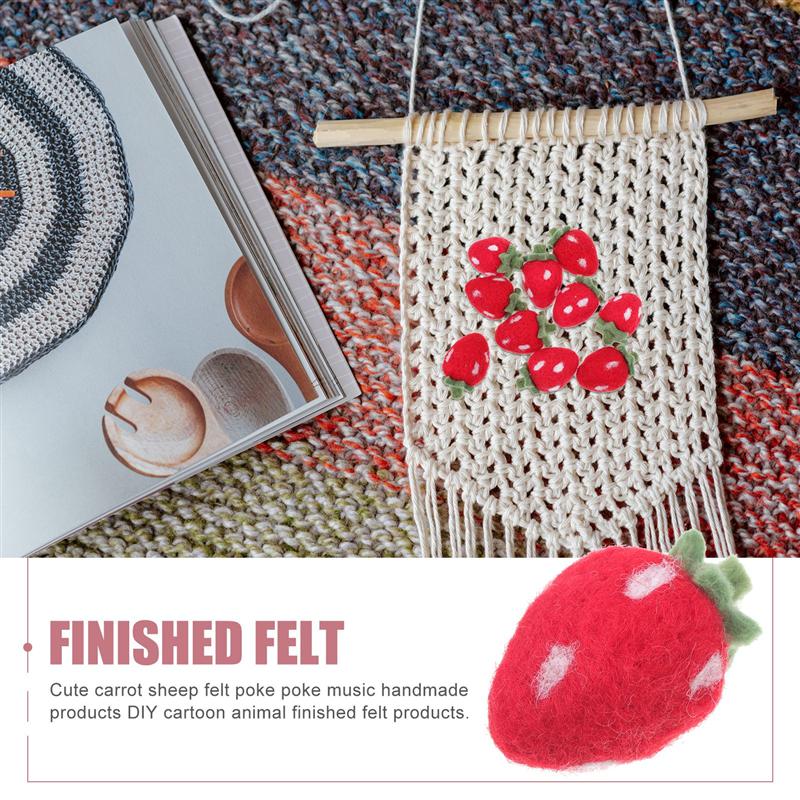 10 piezas de fieltro con forma de fresa, artesanías hechas a mano, cintas para el pelo, decoraciones, productos de fieltro con acabado de dibujos animados