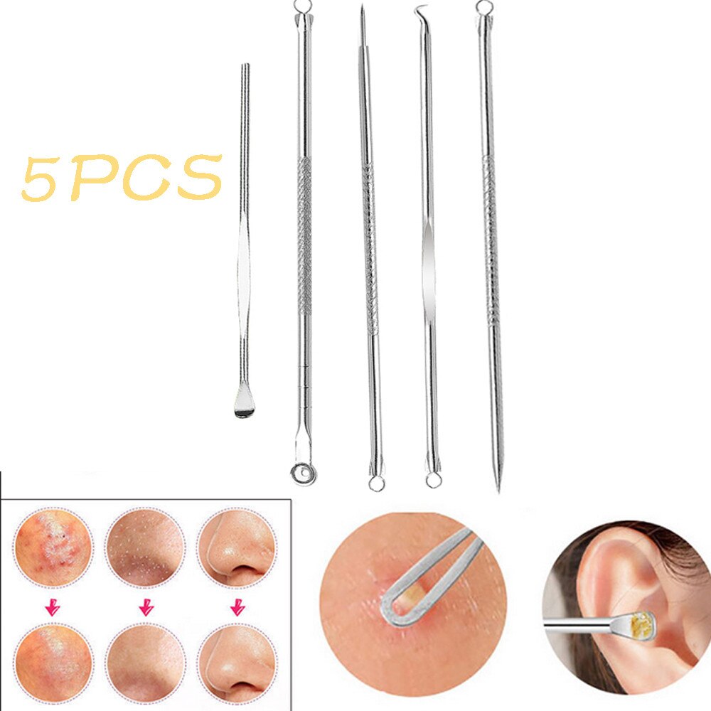 5Pcs Stainless Steel Acne Removal Needle Blackhead Remover Needle For Health Care Facial Cleansing Blackhead Extraction Tool 219
