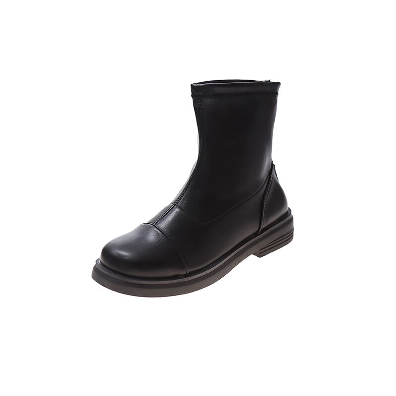 Zapatos de Rock para mujer, botas de de lujo con punta redonda, calzado de Invierno para mujer, media pantorrilla, para mujer, otoño