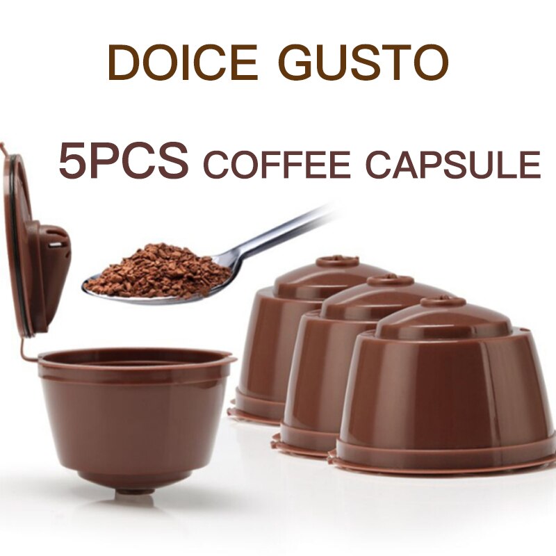 5 st kaffekapsel nestle dolce gusto kapsel nespresso påfyllningsbar kapsel kaffefilter återanvändbart kaféverktyg kökstillbehör