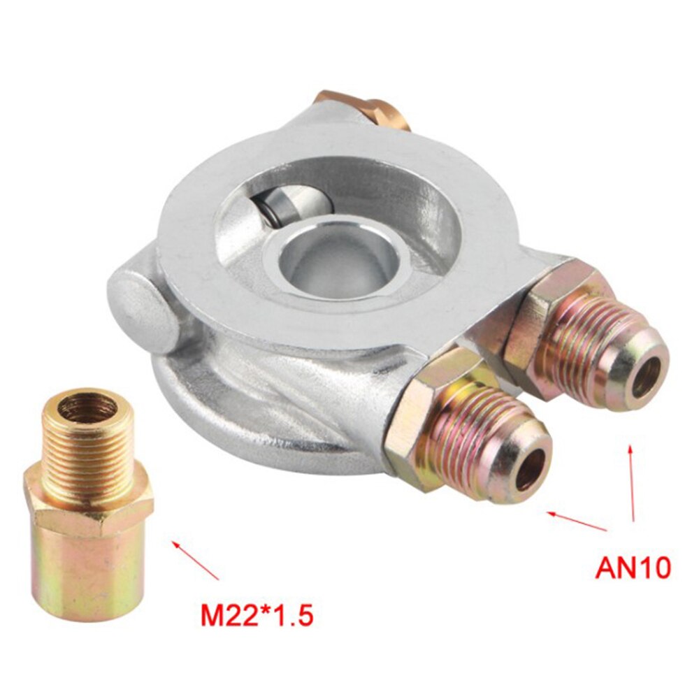 OIL COOLER FILTER SANDWICH PLATE + THERMOSTAT ADAPTOR (AN10 or AN8) FITTINGS 3/4-16UNF,M18,M20,M22 Oil Filter Oil Adapter: AN10 M22 1.5