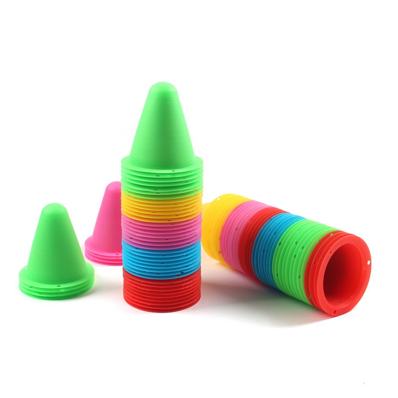 10 Pieces Agility Maker Cones for Slalom Roller Skating Training Traffic Cone Sports 7.8*8cm GYH