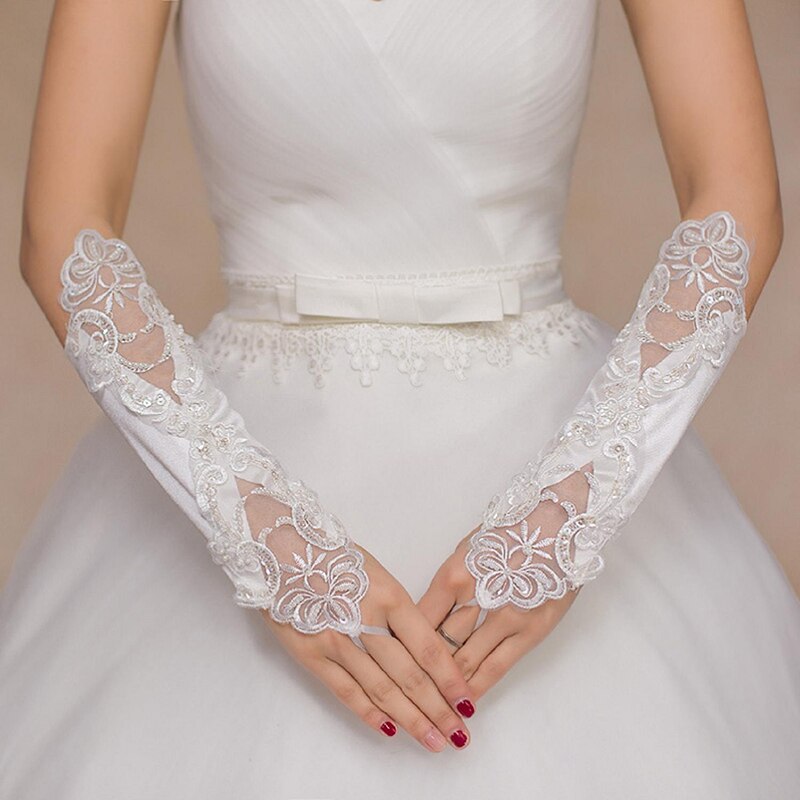 Hochzeit braut handschuhe weiß/verrotten fingerlose spitze handschuhe brautjungfer handschuhe hochzeit zubehör frauen kleid zubehör handschuhe