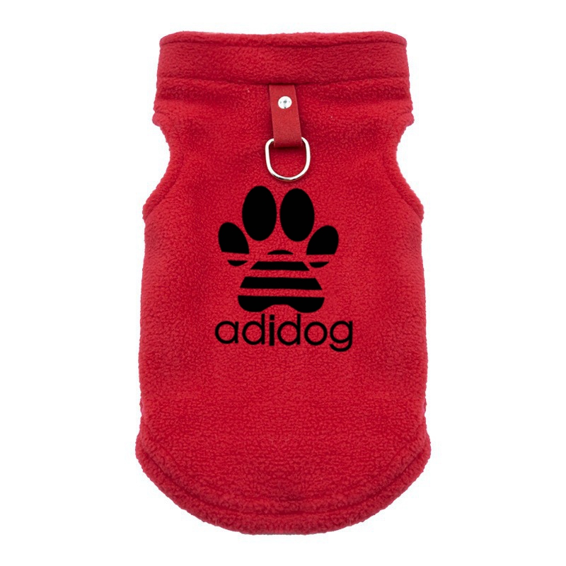 Soft Fleece Dog Clothes for Small Dogs Pull Ring Spring Autumn Winter Warm Pet Pullover French Bulldog Jacket Pug Coats: S / Gold