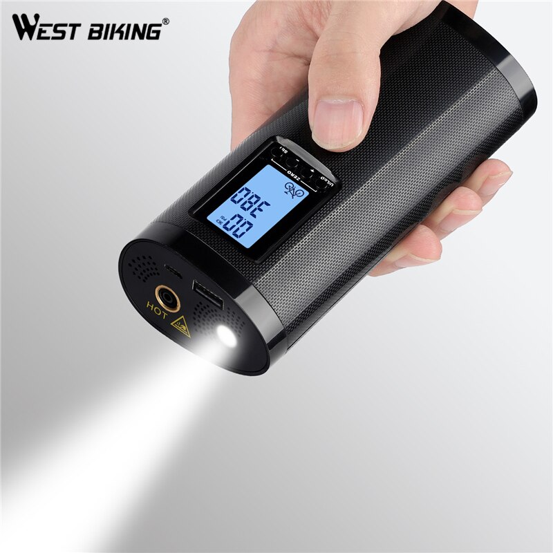 WEST RADFAHREN Fahrrad Pumpe Smart Fahrrad Elektrische Pumpe Schrader Presta Bike Inflator Wiederaufladbare für Telefon Road MTB Motorrad Pumpe