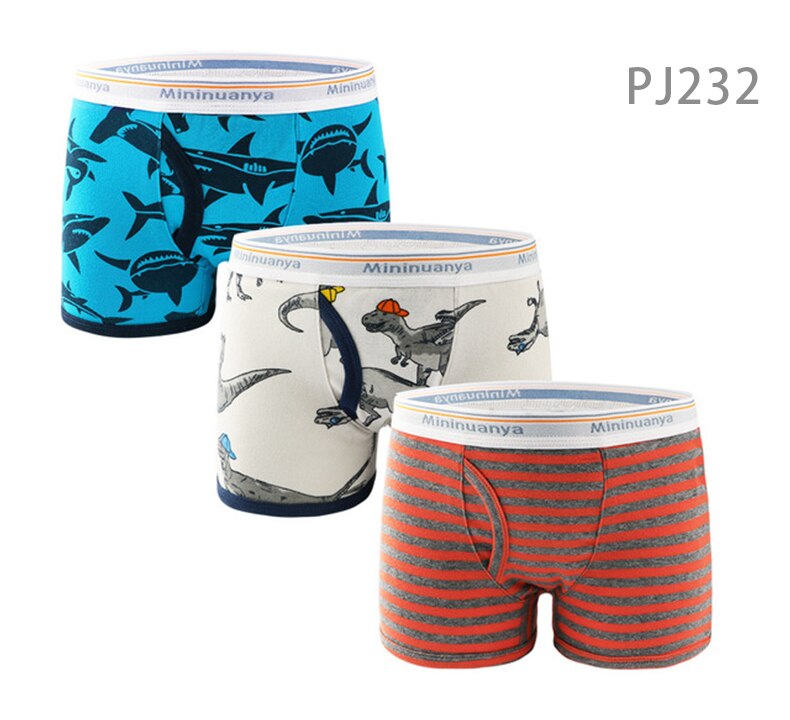 3 stk/parti børn drenge undertøj trusser bomuld teenage baby dreng boxershorts shorts børn underbukser småbørn trusser: Pj232 / 10t