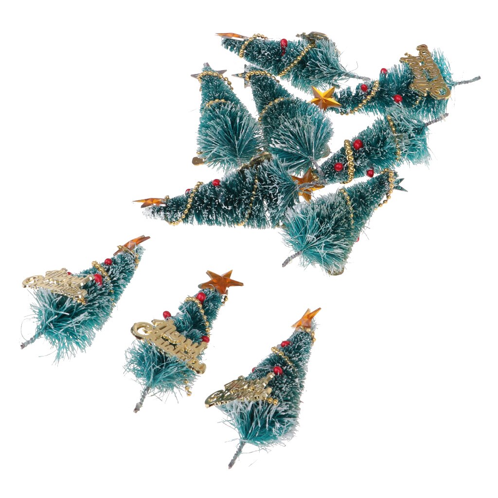 10 Pieces 6.5cm Christmas Tree Doll Toy Dollhouse Miniature Room Items Xmas Ornaments Accessories