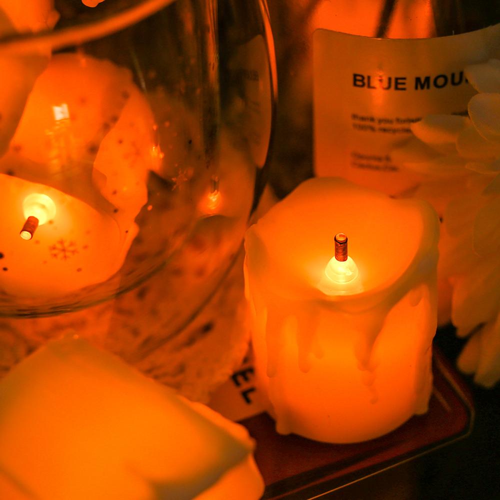 Pack of 12 Candles Lights LED Flameless Candles Light Smooth Flickering Candle Light Battery Operated for Home Wedding Decor