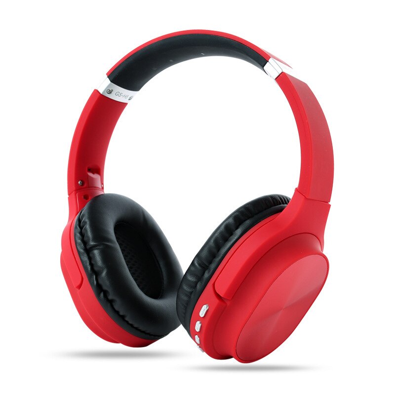GS-H8 Wireless Bluetooth 5.0 Foldable Gaming Headset Headphone Support TF Card Hybrid Technology Volume Control Earbuds: red