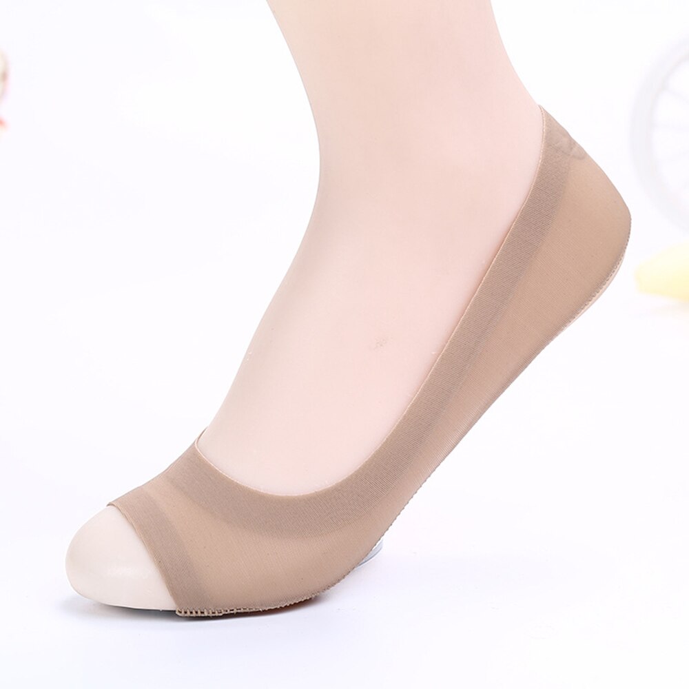 1 paar Vrouwen Vis Mond Onzichtbare Sokken Siliconen antislip Ijs Zijde Boot Sokken no show sokken calcetines bajos: nude