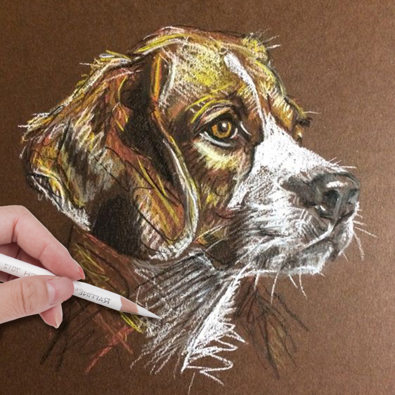 Lápiz de arte negro suave/mediano/duro de carbón blanco de alto brillo, bolígrafo especial para examen de dibujo HB pintado a mano para estudiantes, 3 uds.