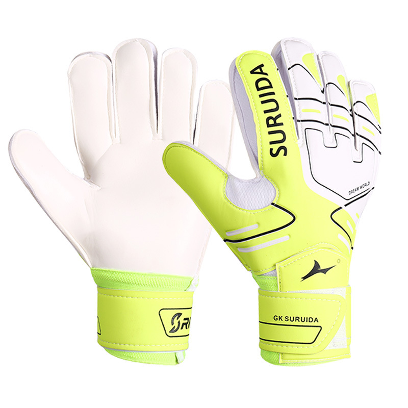 professionele voetbaluitrusting keepershandschoenen keepershandschoenen met vingerbescherming antislip en slijtage training: WHITE / L