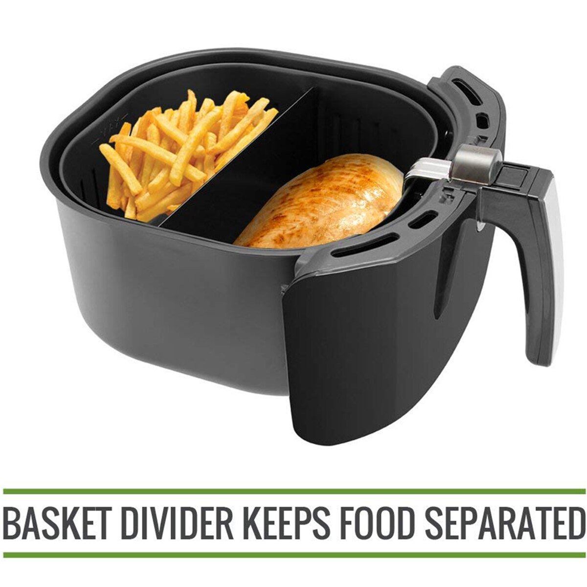 Séparateur de cuisson pour friteuse à Air XL, Compatible avec les paniers de friteuse à Air de 9 pouces. Le séparateur de panier de friteuse à Air garde les aliments séparés