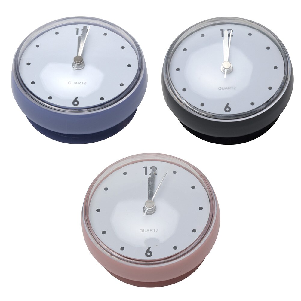 Wall Clock Waterproof Easy To Use Bathroom Suction Cup PVC Solid Home Decor Lightweight Easy Install Mirror Durable Kitchen