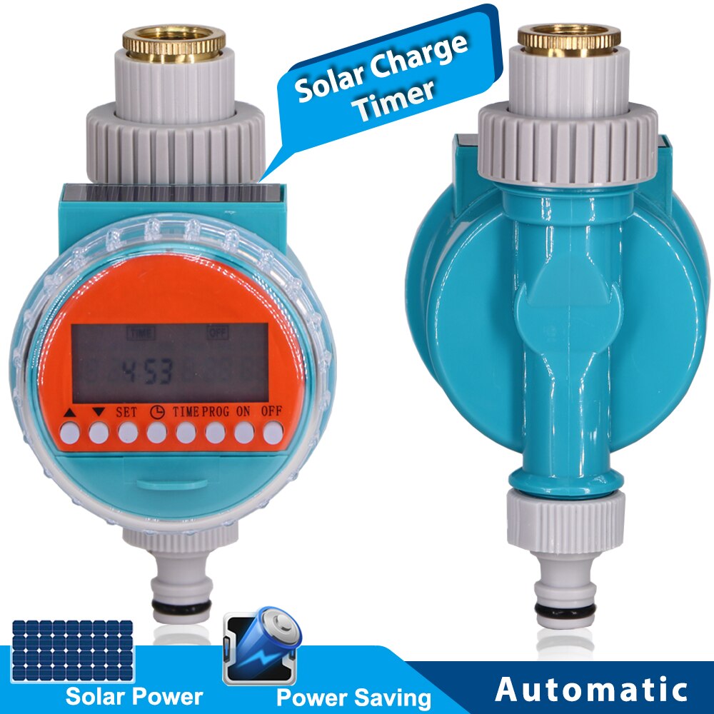Garden Water Timer Solar Power Waterproof Power Saving Irrigation Controller LCD Digital Automatic Valve Programmable System