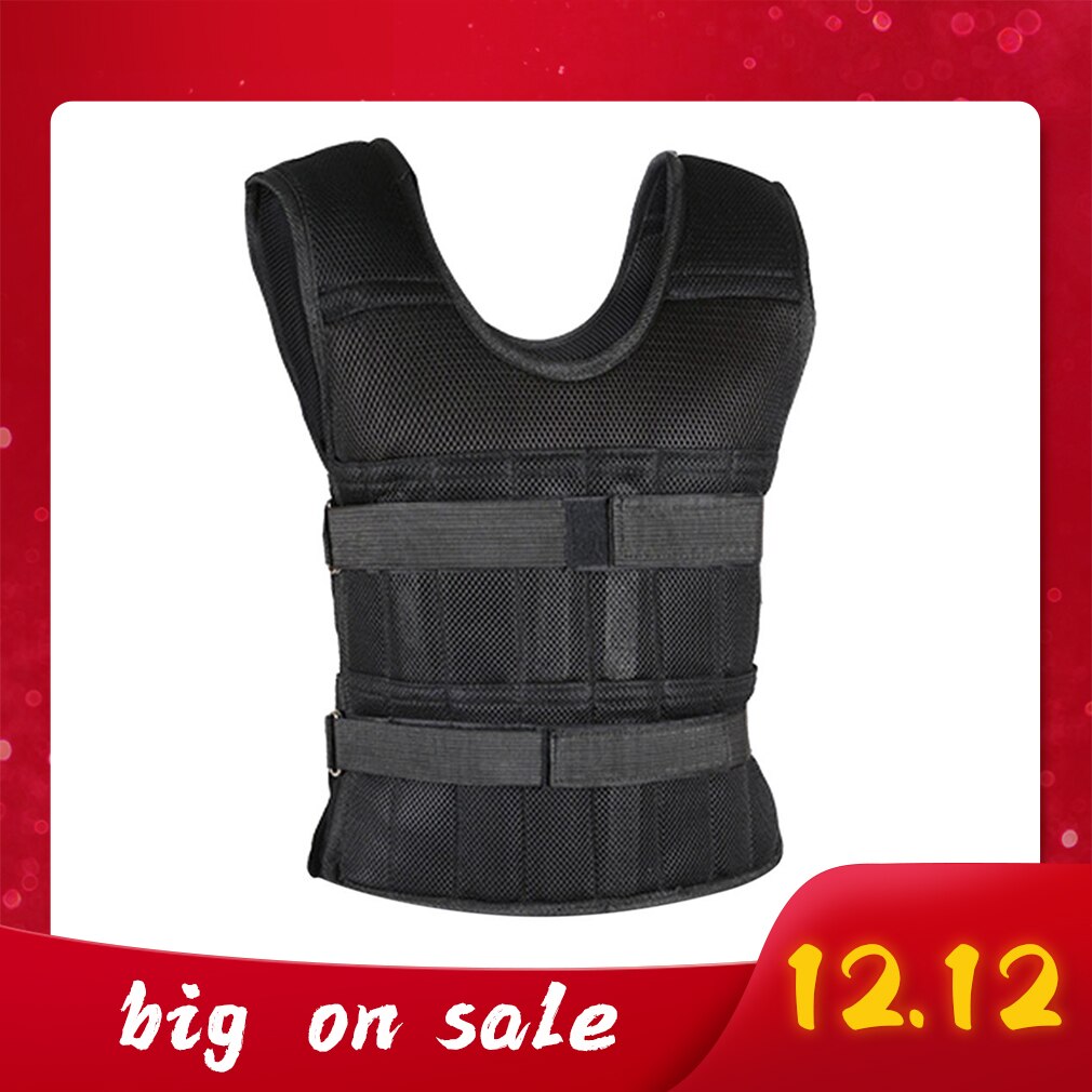 Chaleco pesado de 10kg, 20kg, 50kg, para equipo de entrenamiento de boxeo, chaqueta negra ajustable para ejercicio, protección para Sanda y Sparring