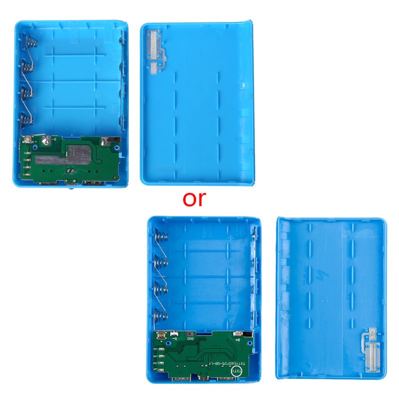 Chargeur portatif à deux bornes USB 4x18650 boîtier de chargeur de batterie de secours externe pour téléphone B95C