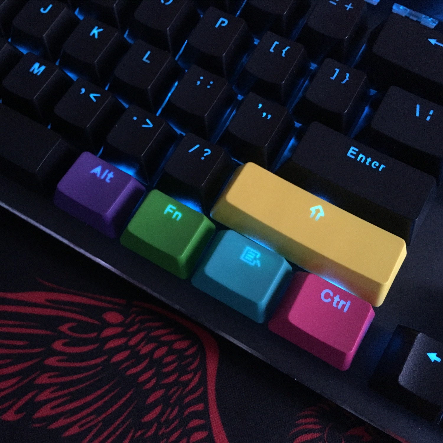 PBT Backlit Keycaps Doubleshot CMYK Keyset OEM Profile For Cherry/Kailh/Outemu/ Gateron MX Switches Mechanical Gaming Keyboard