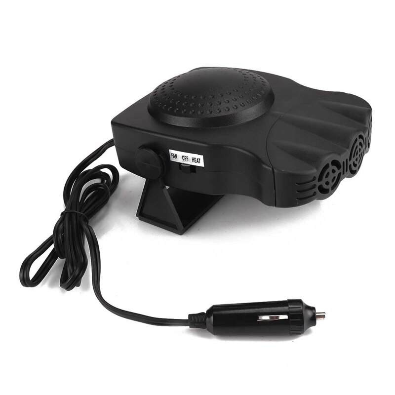 Draagbare Auto Ventilator, 2 In 1 Elektrische Auto Ventilator met Koeling & Verwarming Functie Ontdooier Defogger 12 V, 3-Outlet Plug Verstelbare Therm