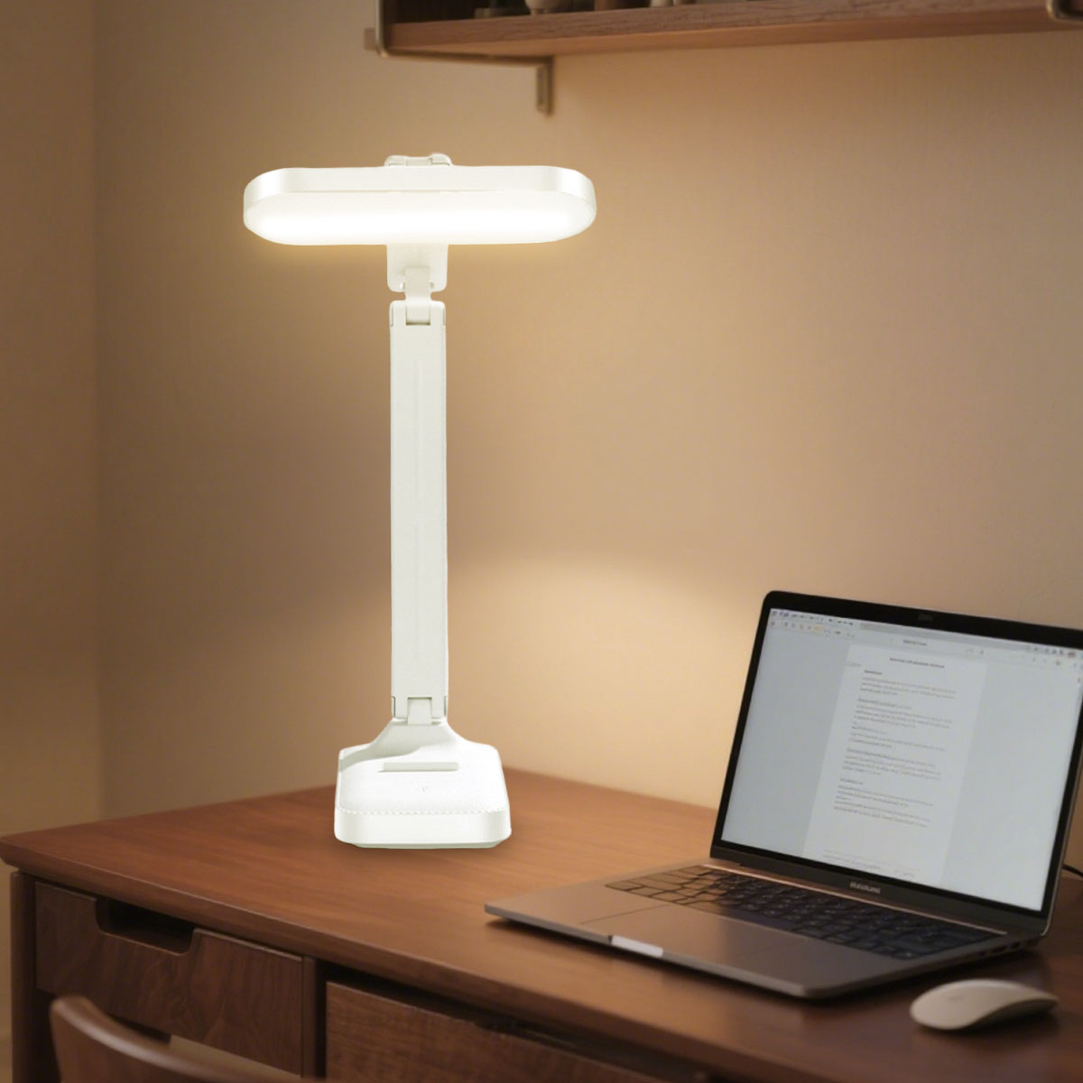 Zusammenklappbare LED-schreibtischlampe mit augenschonendem licht, 3 farbmodi, dimmbar, Ideal zum lesen, lernen und für büroarbeiten, mit stifthalter