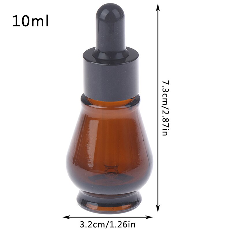 10/20/30/ ml ravfarvet glas dråbeflaske æterisk olie parfumepipetteflasker genopfyldelig tom beholder: 10ml