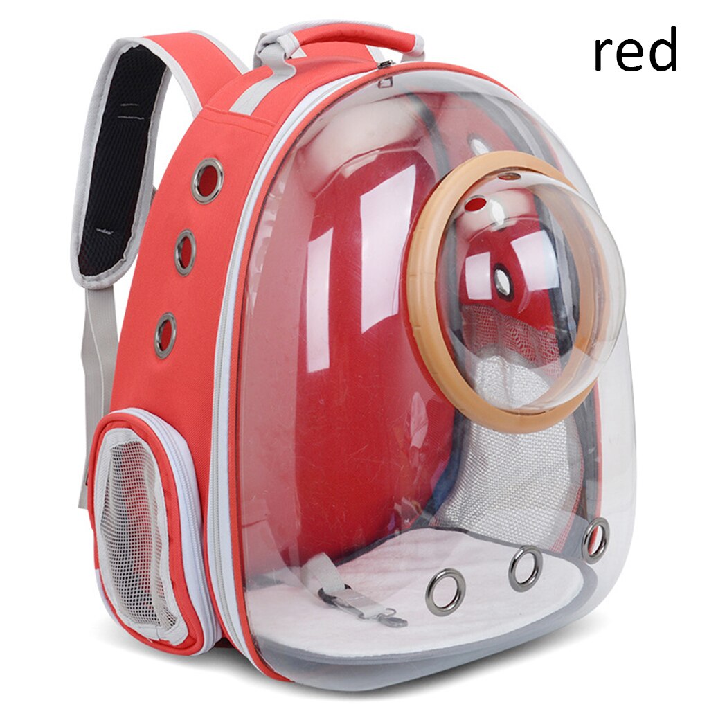 Ademend Draagbare Huisdier Draagtas Outdoor Reizen Puppy Kat Zak Transparante Ruimte Huisdier Rugzak Capsule Dierbenodigdheden FJ29: Rood
