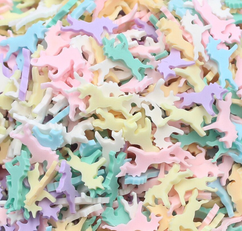 Tranches de licorne en argile polymère, , 500g, joli filet de cheval pour décoration Mobile, accessoires artisanaux DIY: unicorn mixed