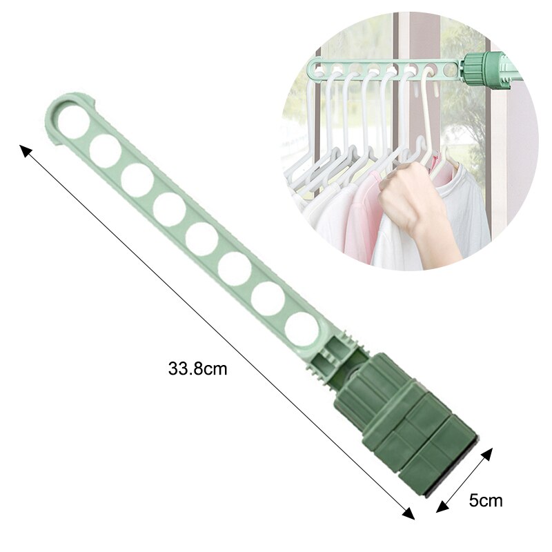 Indoor 8 Holes Clothes Window Hanger Frame Drying Rack Balcony Laundry Hanging for Home Practical Organizers Laundry Dryer: A Green