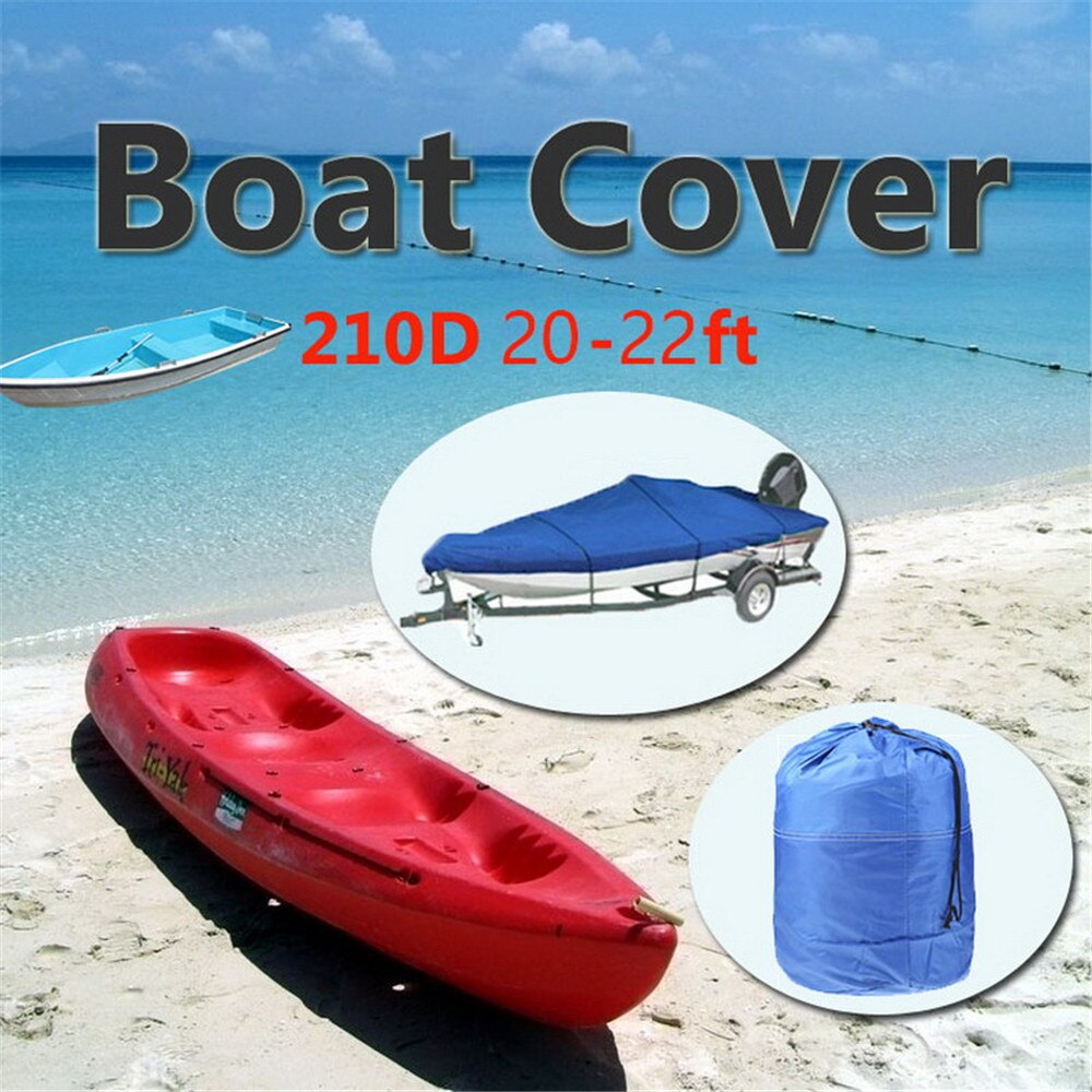 Zware 20-22ft Grijs/Blauw Speedboot Boot Cover Waterdicht UV Protector