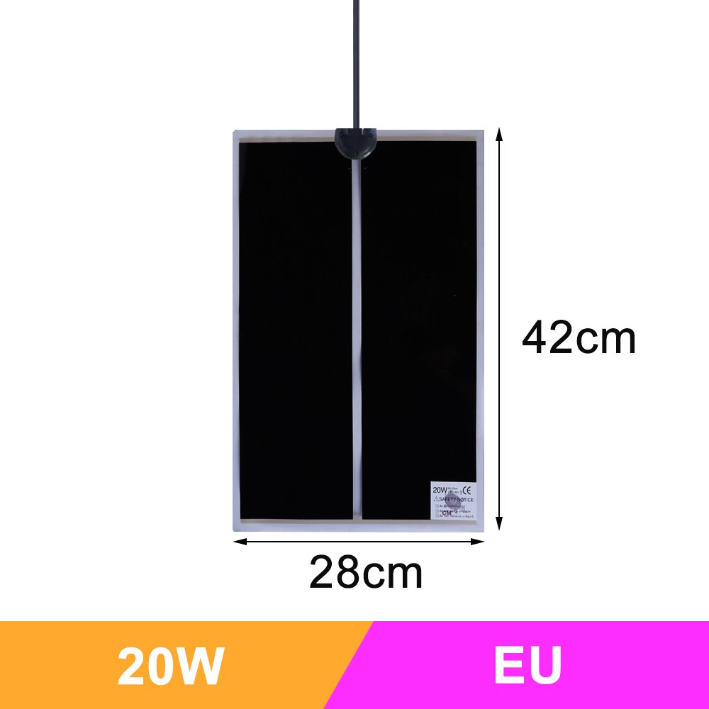 Verwarming warmtemat 5-35w terrarium reptielen warmtemat regelbare temperatuurregelaar broedmachine klimmat voor huisdieren gereedschap zwart: 20w eu