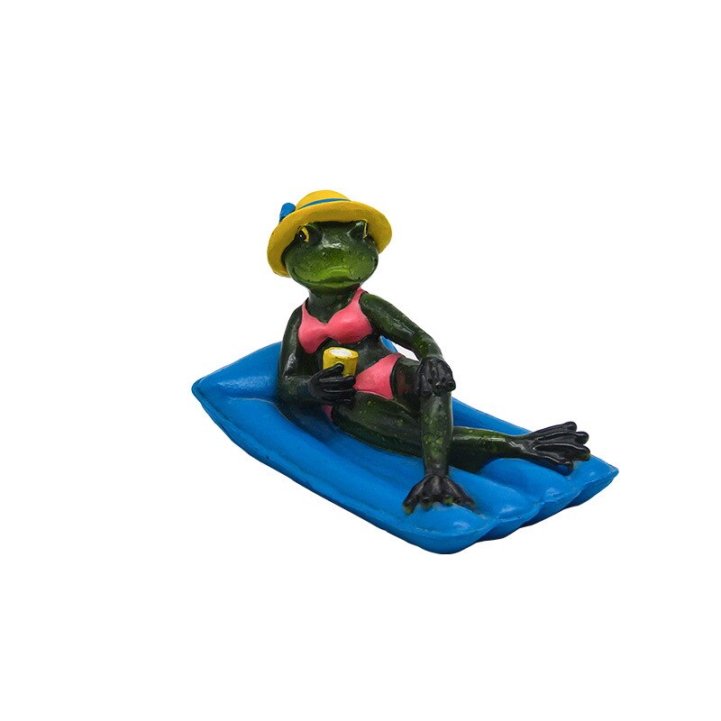 Statue de radeau flottant en résine de bambou, Statue de grenouille, Sculpture de canard, décoration d&#39;étang de jardin, maison, ornement de bureau: 11