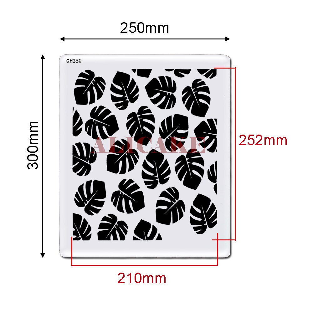 Leaves Cake Stencil Template Jungle Leaf Wedding Lace Cake Decorating Fondant Tools Plastic DIY Drawing Cake Mold Stencils: Default Title