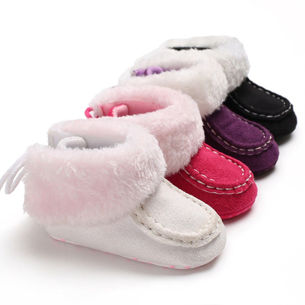Novo Inverno Quente Hand-made Prewalker Botas De Pelúcia Menina Menino Da Criança Anti-silp Prewalker Velo Bota Lace Up berço Calçados Sapatinho de neve