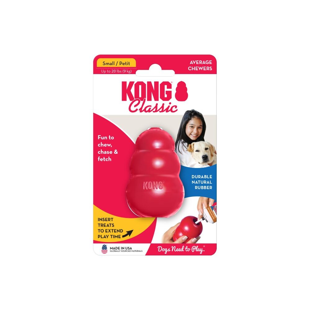 S-Size KONG Dog Chew Toy Classic Collection Up to 20lbs(9kg): Red