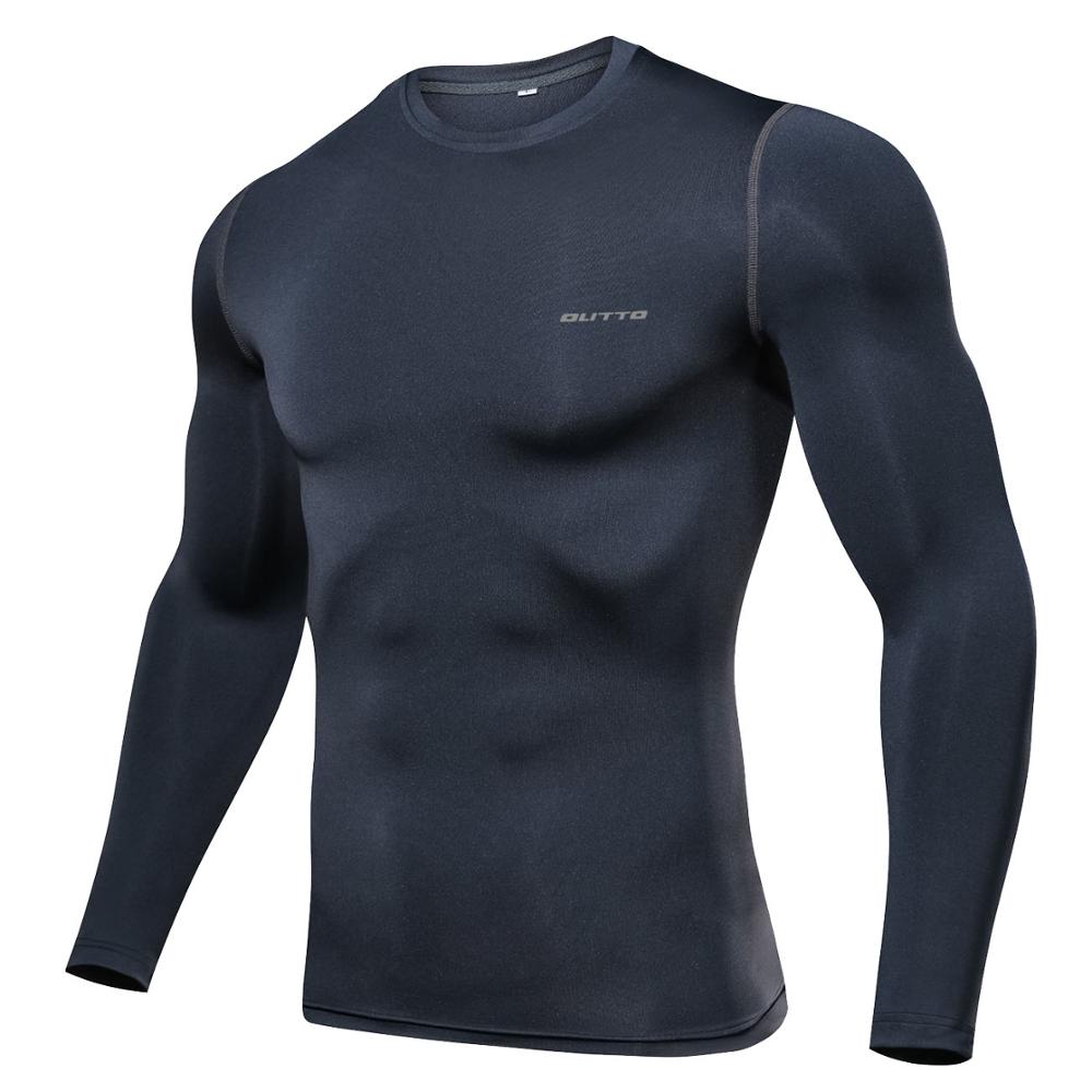 Outto hombres de ciclismo capas de la Base de manga larga de compresión de secado rápido Fitness correr ropa interior de bicicleta: Gris / L