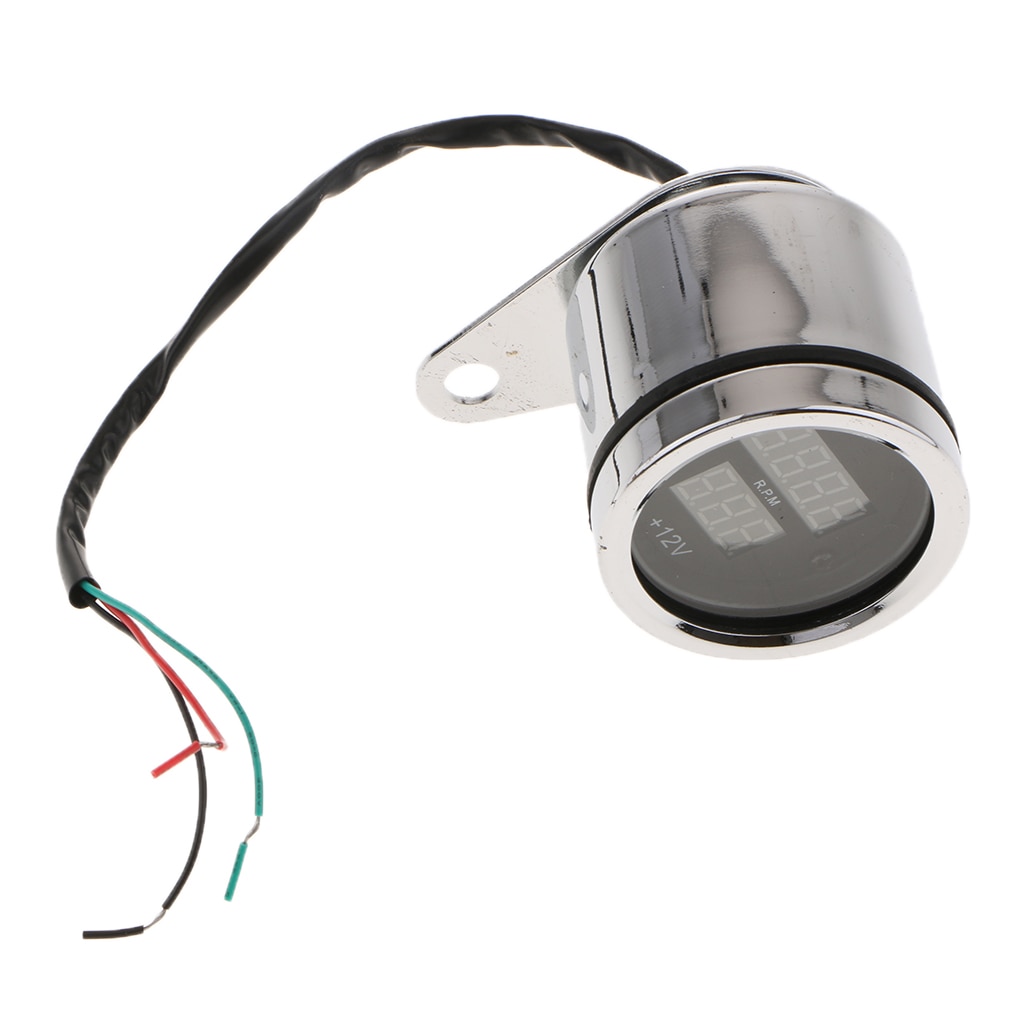 62MM LED Digital Voltmeter Voltage Tachometer RPM Gauge 2 In 1 Guage Meter