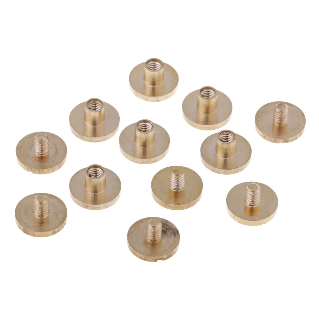 6 Sets Massief Messing Platte Ronde Kop Stud Lederen Craft Chicago Schroeven