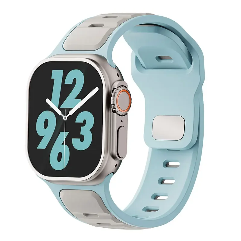 Silicone Strap for Apple watch ultra2 band 49mm Series 10 46mm correa Sport bracelet iwatch 9 8 7 6 5 SE 42-45mm 44mm: vert militaire