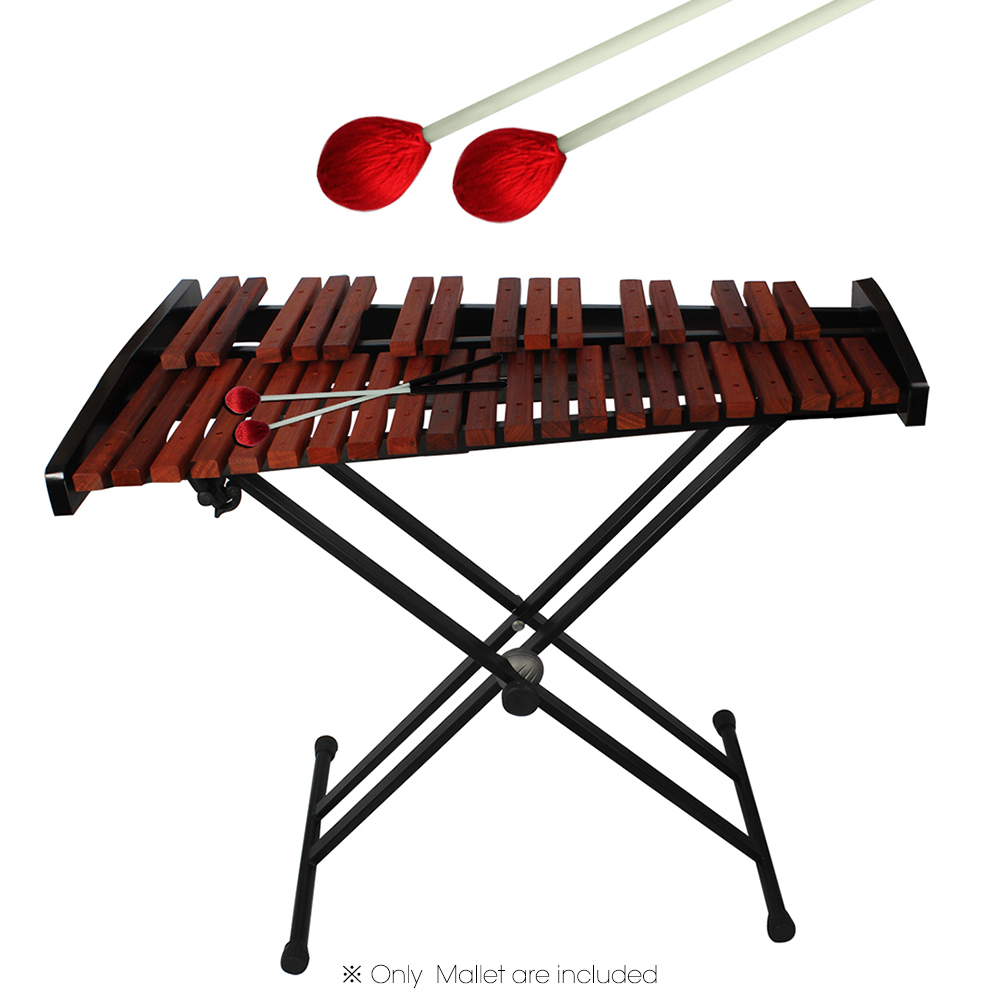 Primære marimba stick mallets xylofon glockensplel hammer med fiberglas håndtag percussion instrument tilbehør: Rød