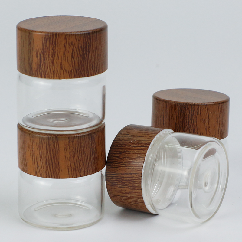 10ml draagbare glazen mini-potjes met luchtdichte afsluiting en schroefdraad, lege cilindervormige kruidenpotjes, opbergpotjes, dispenserflesjes 30ml