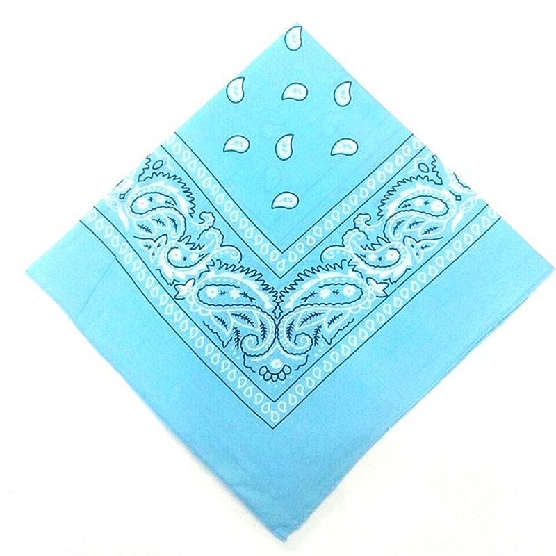Women Cotton Bandana Scarf Square Female Bandanas 55cm*55cm Headwear Rock Girls Head Scarf Headbands Hair Accessories: Light blue