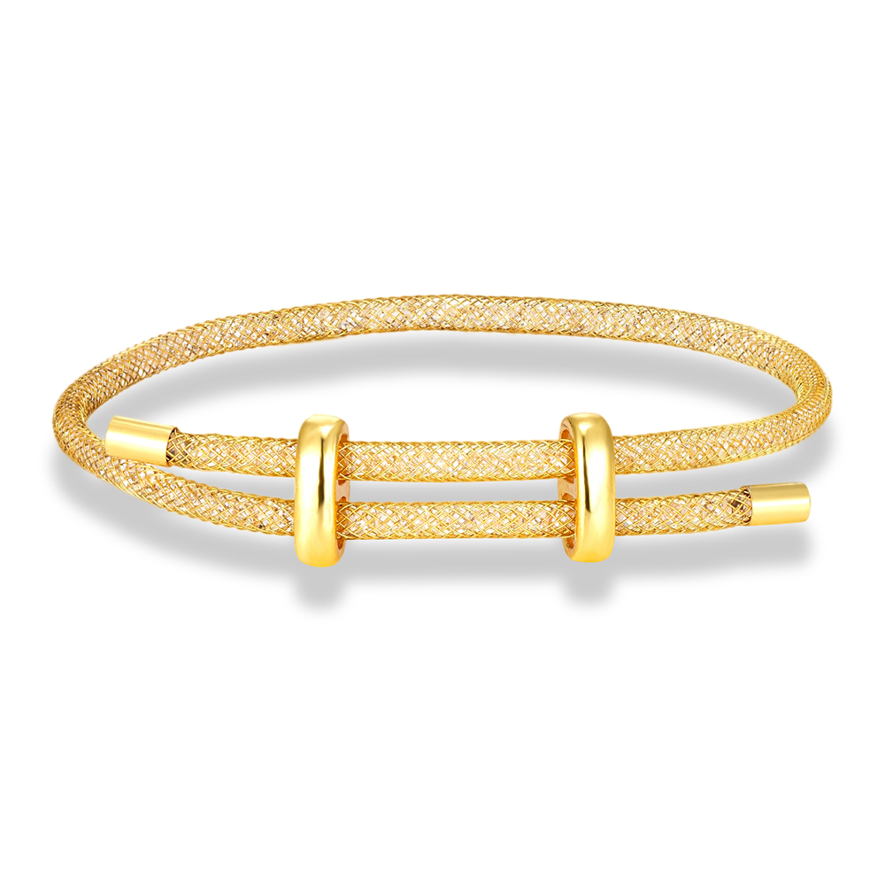 Mode Mesh Armband Mannen Vrouwen Charm Minimalistische Crystal Bangle Rvs Verstelbare Sieraden Creatieve Paar: Rose Goud Kleur