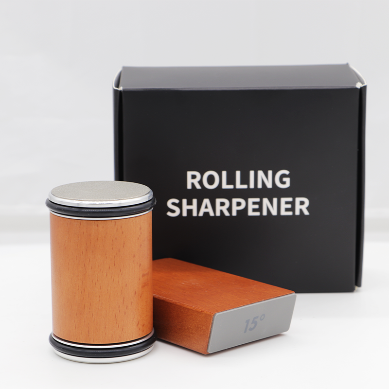 Rollende Messenslijper Dubbelzijdig Diamant Slijpsteen 15 & 20 Graden Magnetische Hoek Roller Slijpen voor Keukenmessen