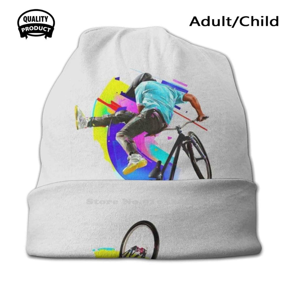 Bmx Men Women Child Girl Scarf Face Mask Bmx Bike Jump Cool Sport Ride Cycling Bicycle Cross Summer Boy Boys Man Collage: Knit Hat / Child Size