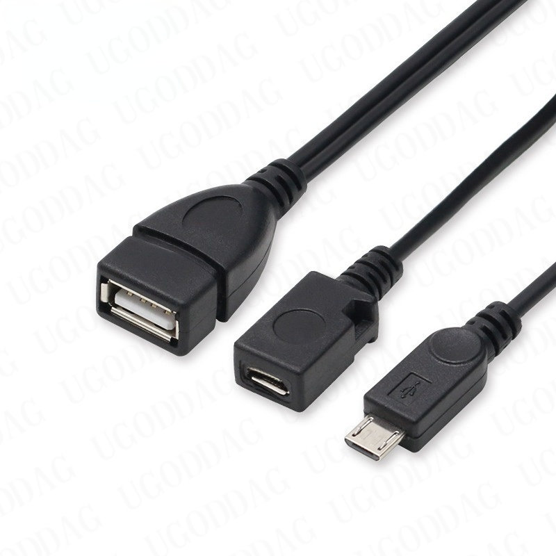 20 cm 2 w 1 Micro USB Host Power Y Splitter USB 2.0 Port Terminal Adapter OTG Kabel do Fire Tv 3 lub 2. generacji Fire Stick