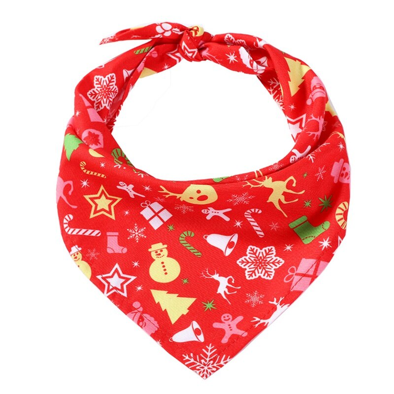 Jul kæledyr halstørklæde spyt håndklæde rød grøn santa rensdyr stribet xmas bibs tørklæde krave til små store hunde