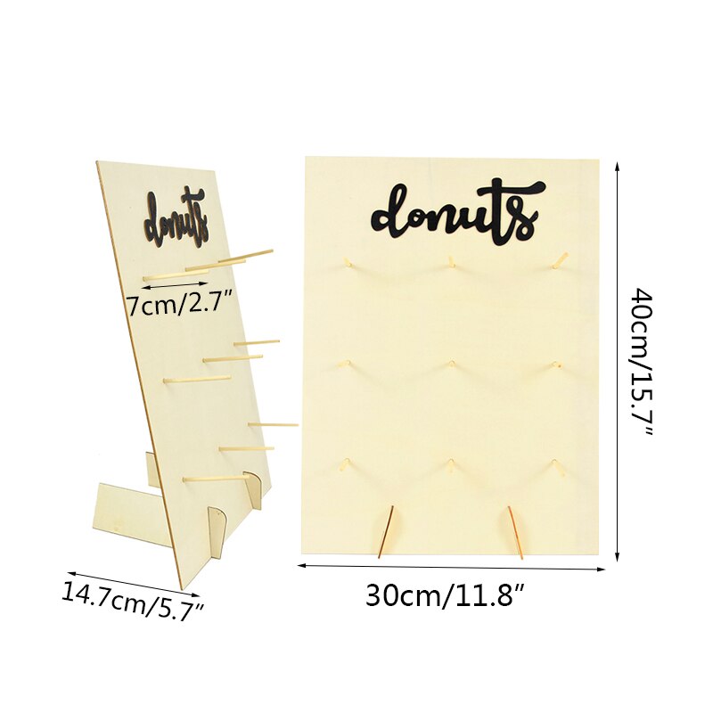 Reusable Wooden Donut Stand Wedding Decoration Table Donut Party Decor Baby Shower Birthday Party Favor Doughnut Display Stand: 1pc C02