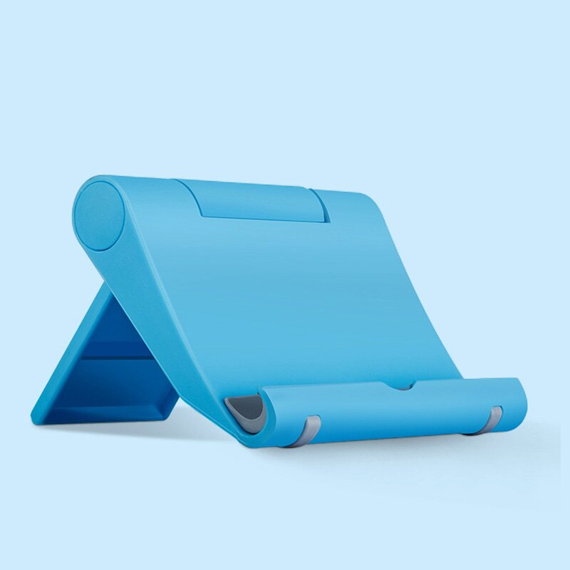 Portable Fold-up Stand Cradle Holder For iPad Tablet Kindle e-Readers Galaxy Smart Phone Stand for iPhone cellphone Desk support: Blue